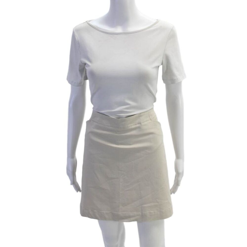 Nike Golf Womens Solid 4 Pocket Zip Up Mini Skort Beige Size 14